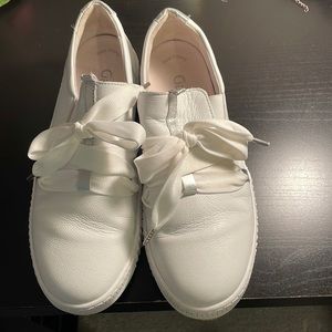 Gabor White Leather Slip Ons